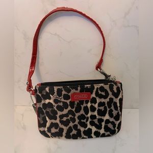 Coach wristlet-leopard print